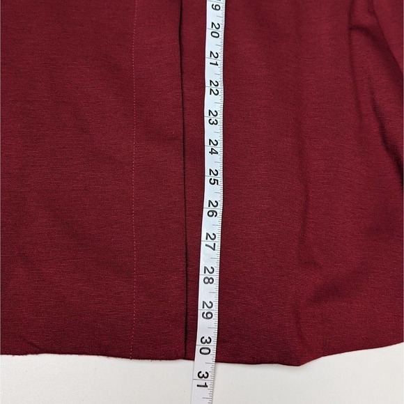 New Spiegel Ponte Knit Cape Blazer 10 Maroon Stretch One Button Closure Swing - Picture 6 of 9